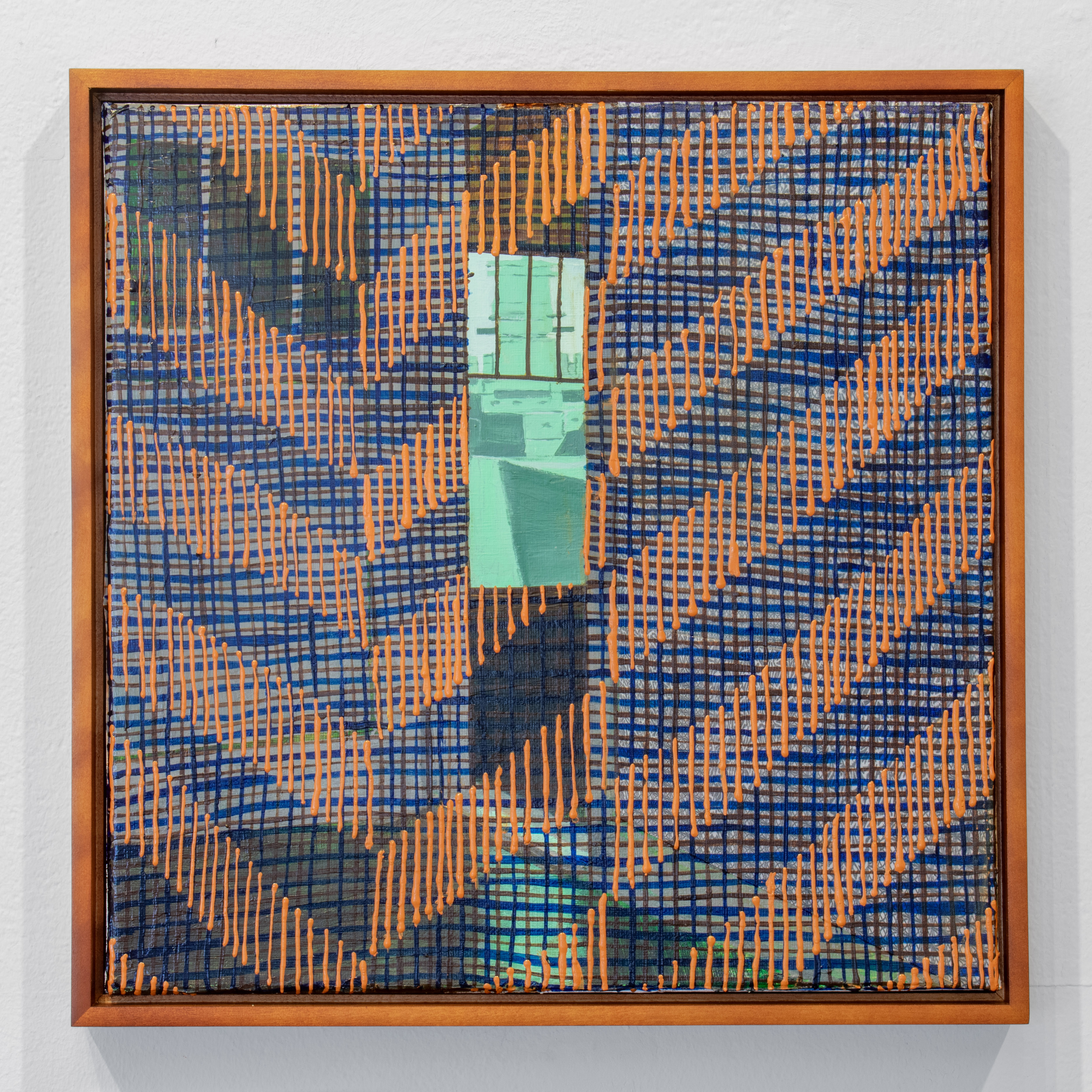 Doorway (Columbia Dazzle), acrylic, digital printed fabric on canvas, 12x12 in